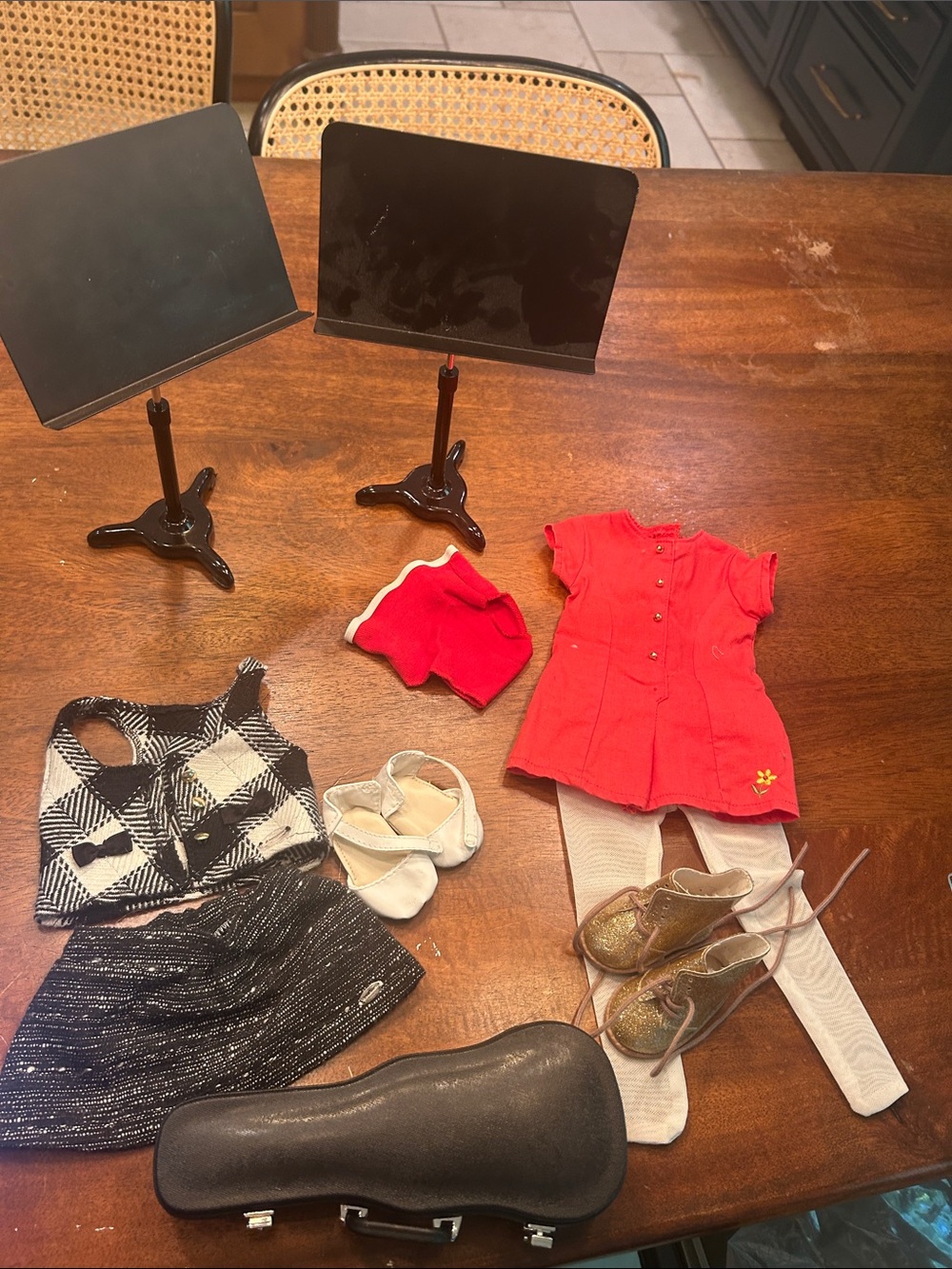American Girl Red Dress Outfit with Shoes & Accessories